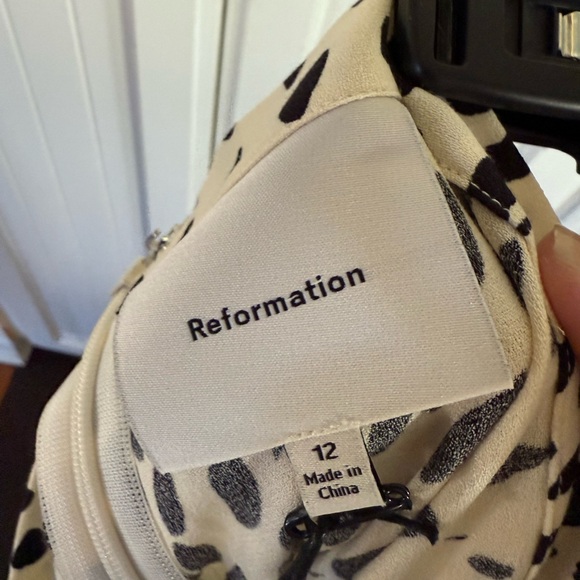 Reformation Black and Cream Cheetah Vista Skirt NWTs Sz12 Neverworn - Picture 3 of 8